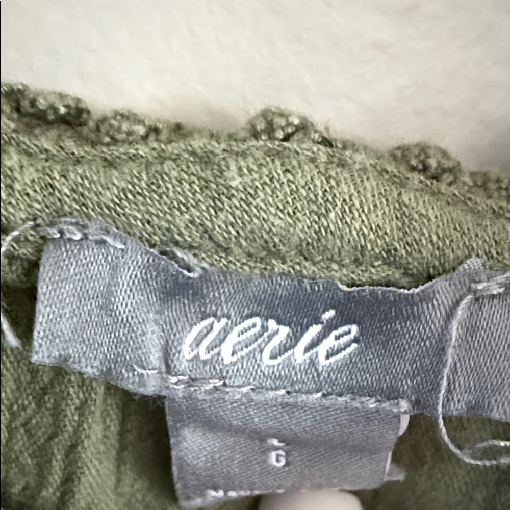 Aerie Sage Green Lace Midi Dress - Picture 2 of 4
